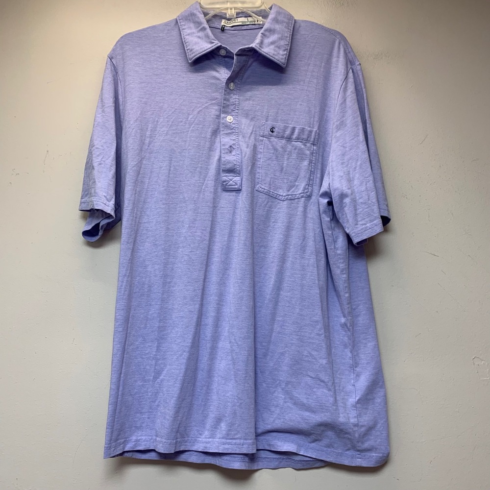 Criquet Polo Shirt Mens Large Lavender Excellent Pima Cotton Stretch Pocket